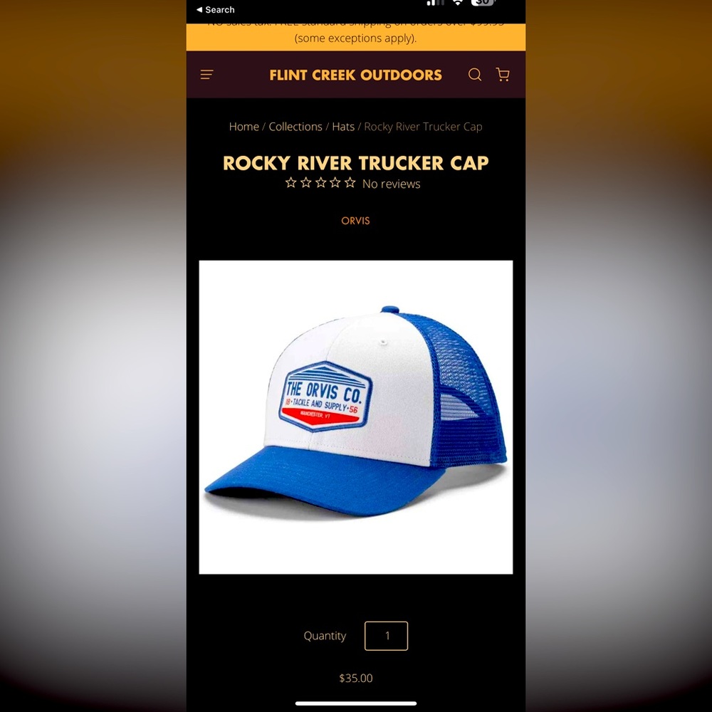 Orvis, Rocky River trucker cap NWT